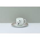 P-Tasse café ( tasse fleurs, soucoupe dégradée)