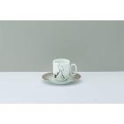 P-Tasse moka ( tasse fleurs, soucoupe dégradée)