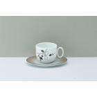 P-Tasse thé ( tasse fleurs, soucoupe dégradée)