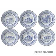 Coffret 6 assiettes Mignardise 12.8cm - Chateaux de la loire