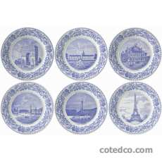 Coffret 6 assiettes Mignardise 12.8cm - Monuments de Paris