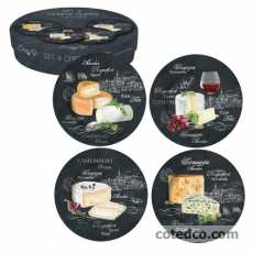 Coffret 4 assiettes à fromage 22cm