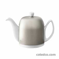 Théière 6 Tasses 100cl - Alu Zinc - Blanche