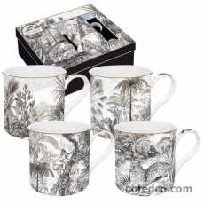 Coffret 4 Mugs 30cl en porcelaine