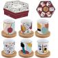 Coffret 6 Gobelets café & soucupe Bambou