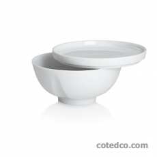 Bol Rond 24cm + couvercle - 2.6l - Blanc