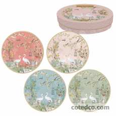Coffret 4 Assiettes dessert 19cm assorties