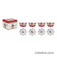 Coffret 4 bols forme étoile diam 11cm