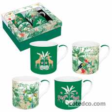 Coffret 4 Mugs 30cl en porcelaine