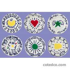 Coffret 6 Assiettes dessert - diam. 23,2 cm - assorties