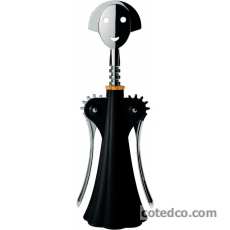 Tire-bouchon Anna G . noir et zamac chromée.