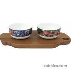Set apéro 2 coupelles + plateau bois alim.