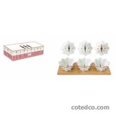 Plat apéritif - 3 coupelles + support bambou