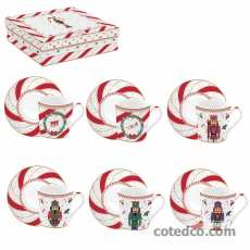 Coffret 6 P-Tasse café en Porcelaine