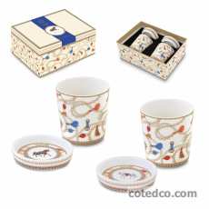 Coffret de 2 tasses nespresso 9cl avec couvercles