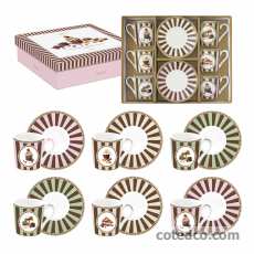 Coffret 6 P-Tasse café en Porcelaine