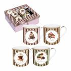 Coffret 4 Mugs 30cl en porcelaine