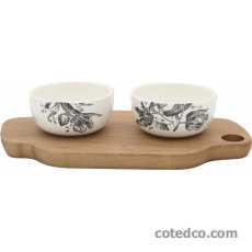Set apéro 2 coupelles + plateau bois alim.
