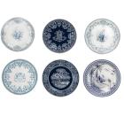 Coffret de 6 Assiettes dessert - assorties - diam. 21.8 cm