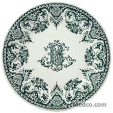 Assiette plate - Monogramme - diam. 27.4 cm