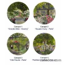 Coffret de 4 Assiettes canapé - diam. 16.5 cm - De Paris à Giverny