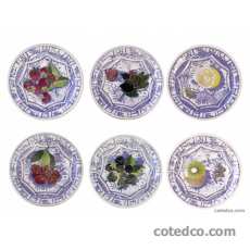 Coffret de 4 Assiettes canapés fruits - diam. 16,5 cm