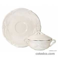 Coffret de 2 tasses et soucoupes bouillon couvertes - 22 cl - diam. 18,4 cm